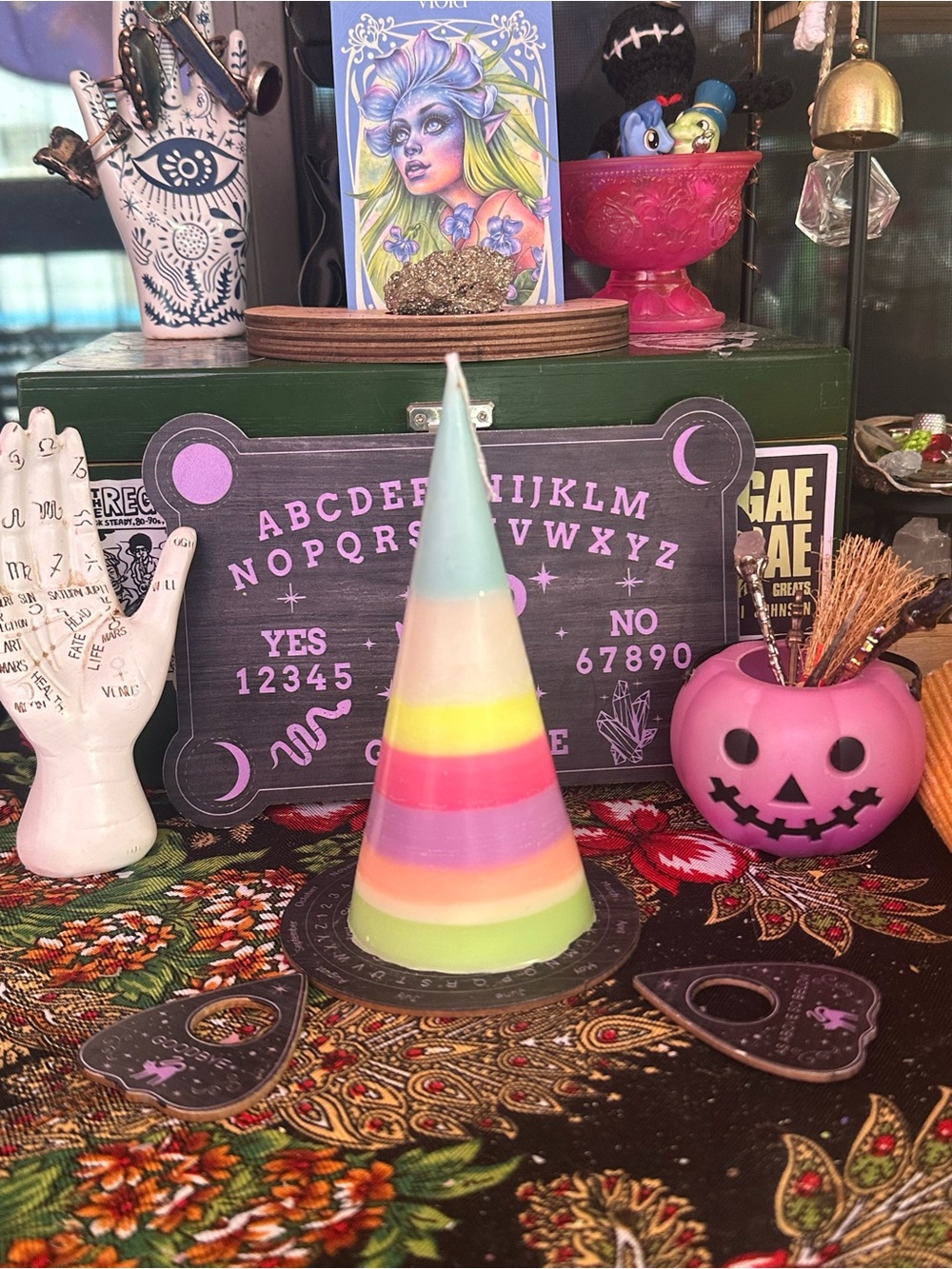 Pastel Rainbow Cone Ritual Candle